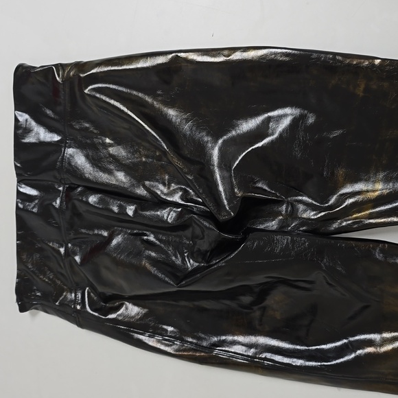 Spanx Patent Faux Leather Leggings Black with hints of Gold - Picture 9 of 10